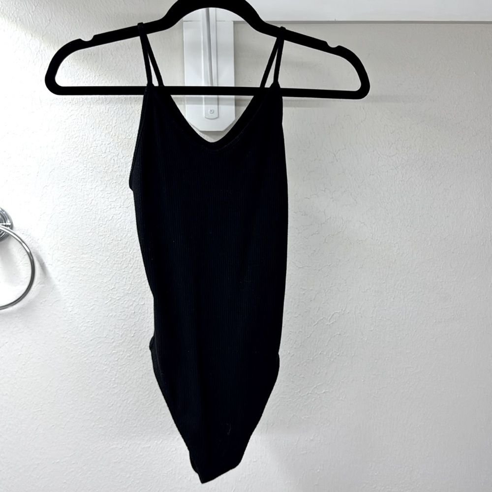 American Eagle black tank top bodysuit thong back